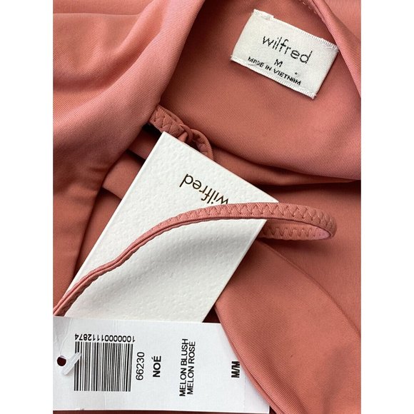 Wilfred Bodysuit Sz M Noe Melon Blush Coral Stretch Cut Out Tie Front NWT New - Picture 3 of 5